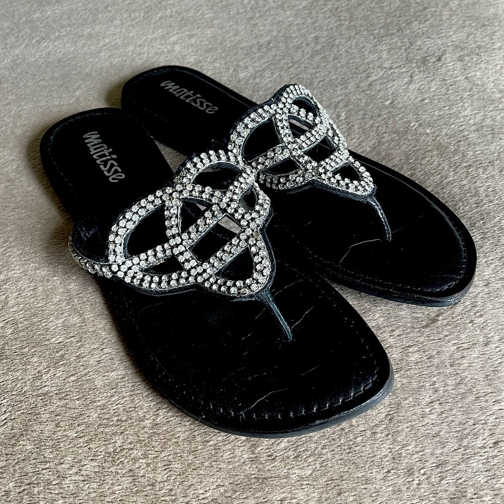 MATISSE Leather Rhinestone Sandal - Picture 2 of 6